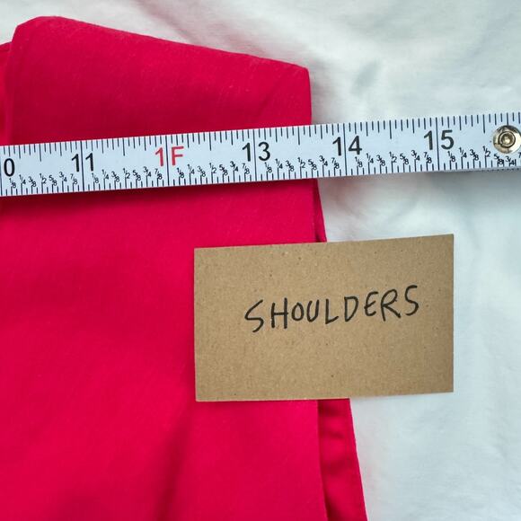 Elie Tahari Womens Isa Asymmetric Ruffle Dress Size L Linen Fuchsia - Picture 7 of 10